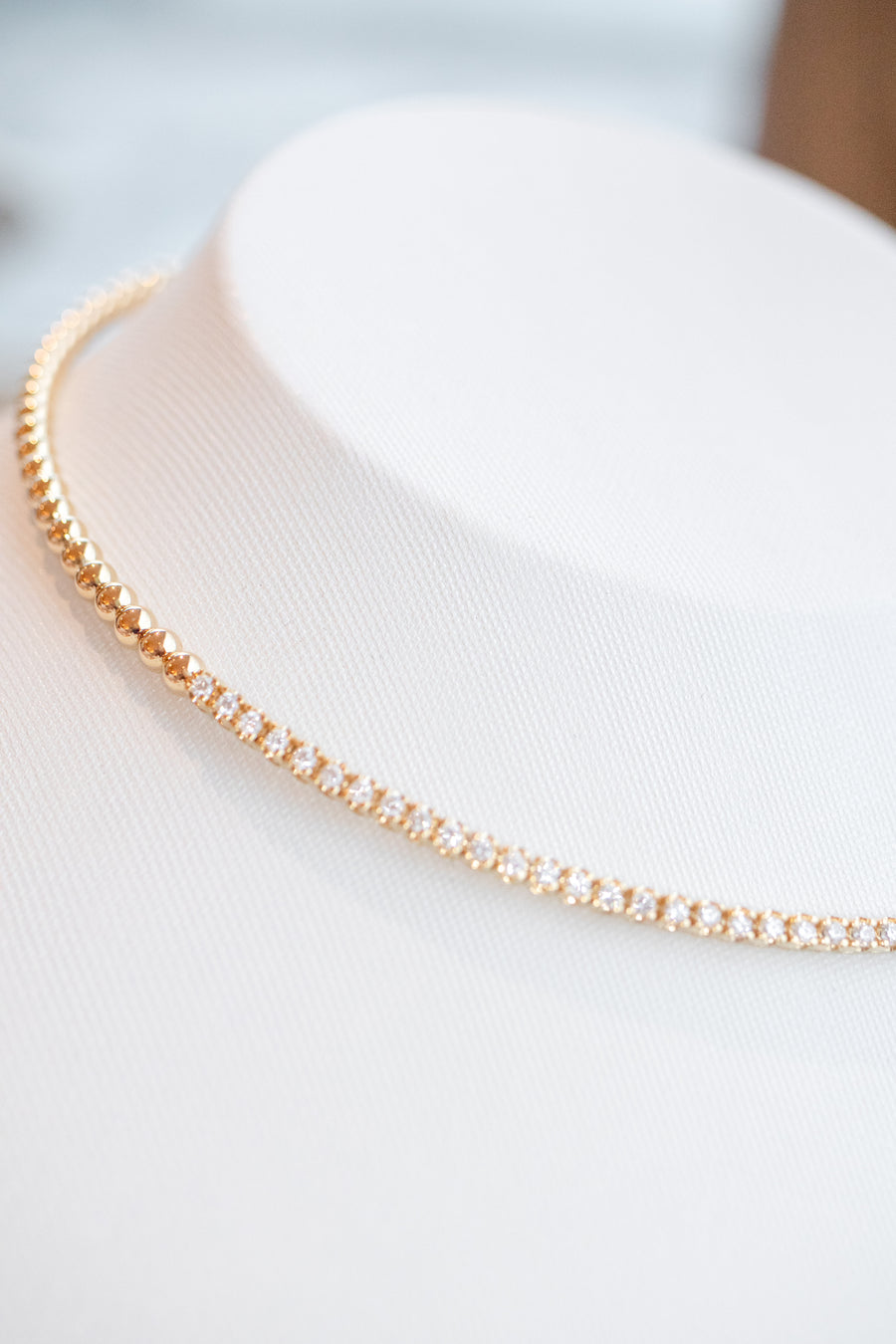 Top Quality Diamond 18K Gold Tennis Necklace