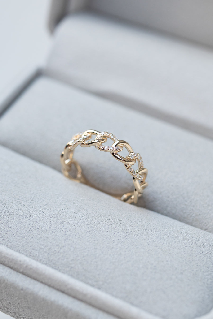 Cuban Chain 14K/18K Gold Diamond Ring