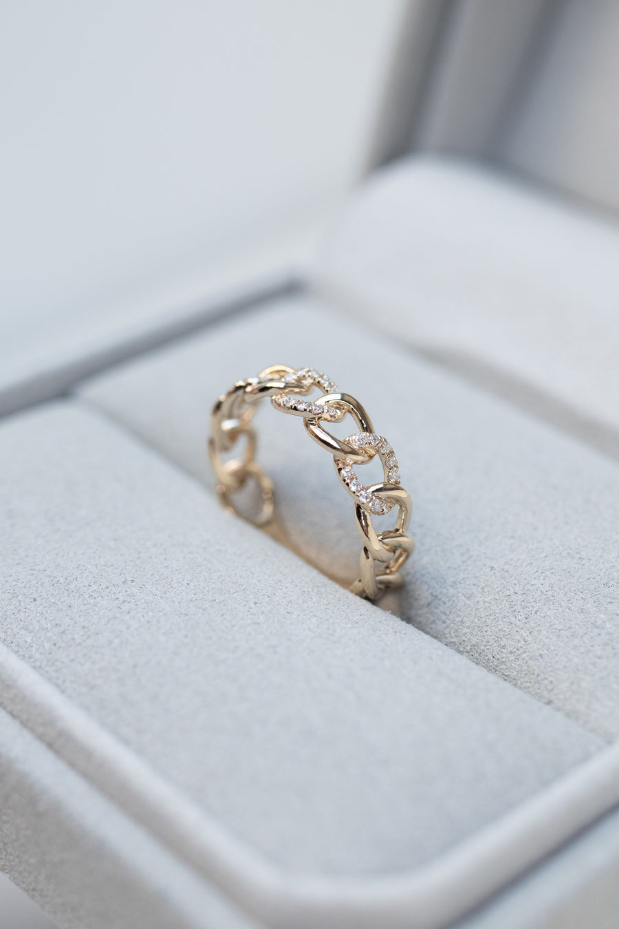 Cuban Chain 14K/18K Gold Diamond Ring